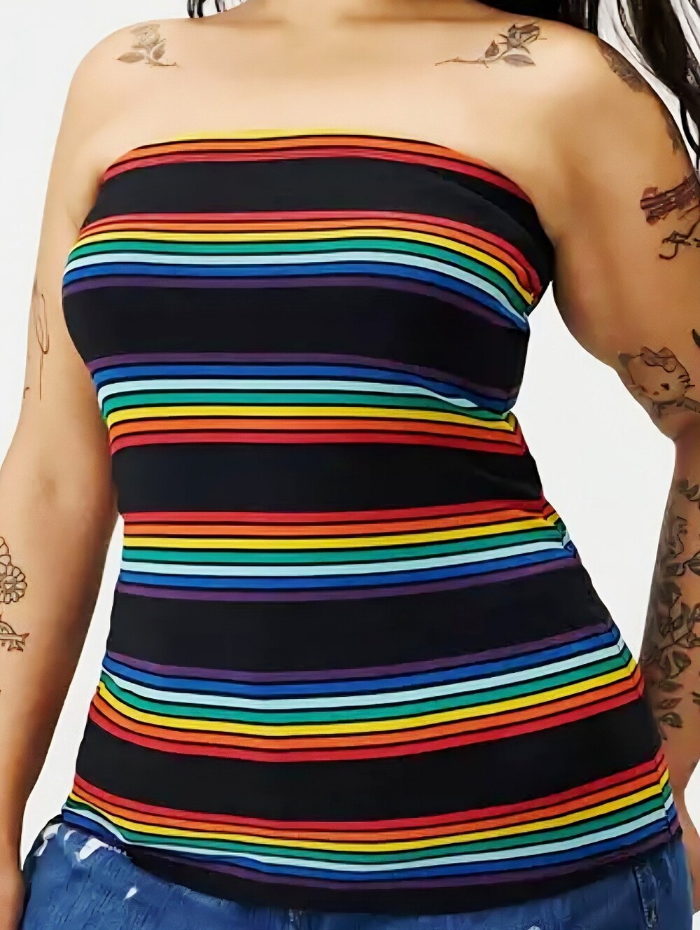 NWT Torrid Rainbow Stripe Foxy Tube Top Size 0X (12L)